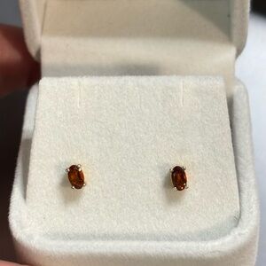 Elegant Natural Citrine .50Ct Earrings in 925 Sterling Silver w/ 14K YG overlay